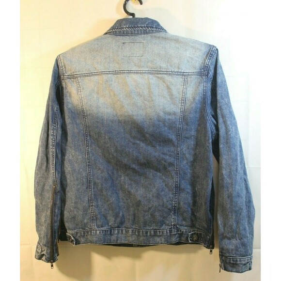 Guess Los Angeles Trucker Jean Jacket Denim Side Zip Sleeve Zip Womens Size XXL - Picture 8 of 8